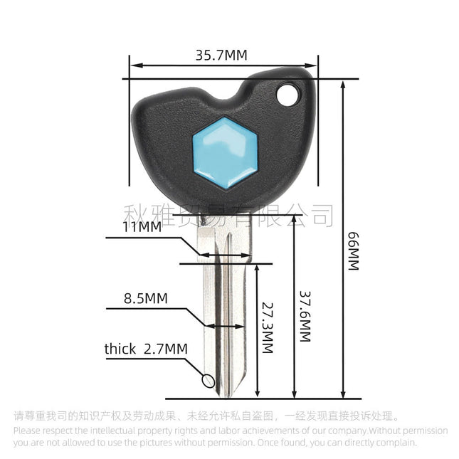 Suitable for Motorcycle Piaggio Mp3 500 Girella Vespa3Vte125Gtv250 300 Key Embryo