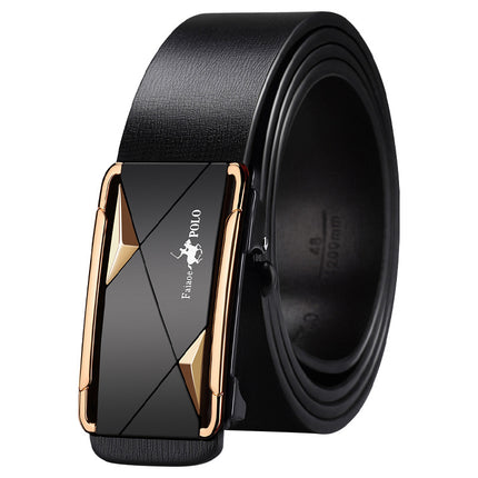 2025 New Paul Belt Men's Genuine Leather Automatic Buckle High-End Belt for Young and Middle-Aged Casual Business Versatile Trouser Belt