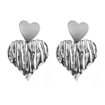 Cross-border fashion simple atmosphere earrings geometric love stars multi-layer earrings s925 silver needle exaggerated niche earrings