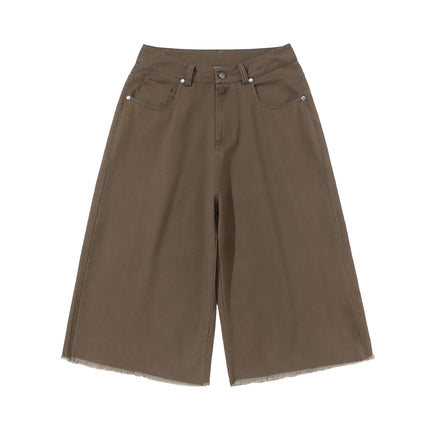 2025 New Versatile Solid Color Casual Cropped Pants