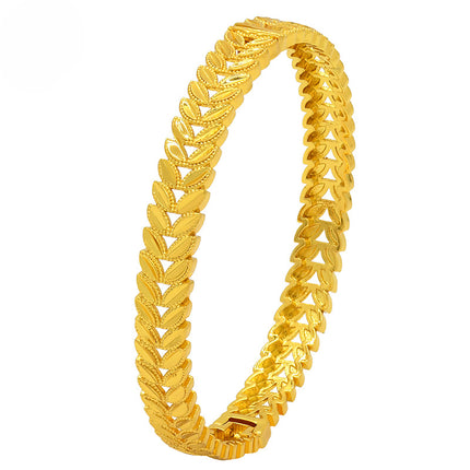 Cross-Border fashion Vietnam Gold hollow bracelet vacuum plating 24k not easy to fade wedding vintage carved bracelet
