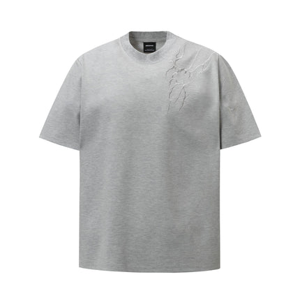 Ares Lightning Embroidery Short-Sleeve T-Shirt for Men, Summer Versatile Casual Clothing, Trendy Half-Sleeve Luxury Brand T-Shirt