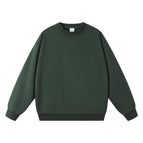 Dark green-pure cotton round neck sweatshirt / S (recommended 55kg )