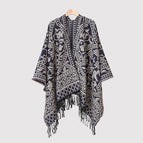 Slit scarf navy blue / 130*150cm