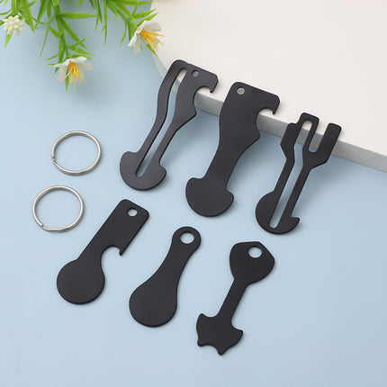 Foreign trade multi-functional key stainless steel bottle opener supermarket cart token keychain cross-border supermarket shopping cart token