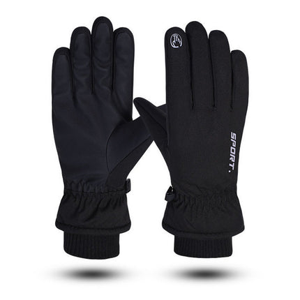 Winter Ski Gloves for Men and Women, Velvet Warm Outdoor Electric Vehicle Riding Waterproof Student Finger Touch Screen Gloves