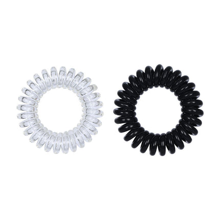 Outer Diameter 4cm Black Phone Cord Hair Tie Korean Hair Tie Hair Rope Transparent White Rubber Band Wire Coil Headwear