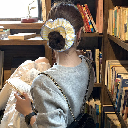 California Sunshine Hair Rings ~ Satin High-grade Feeling Intestines Hair Rope Women's French Style Hair Tie Headwear South Korea Double-layer Hair Rope