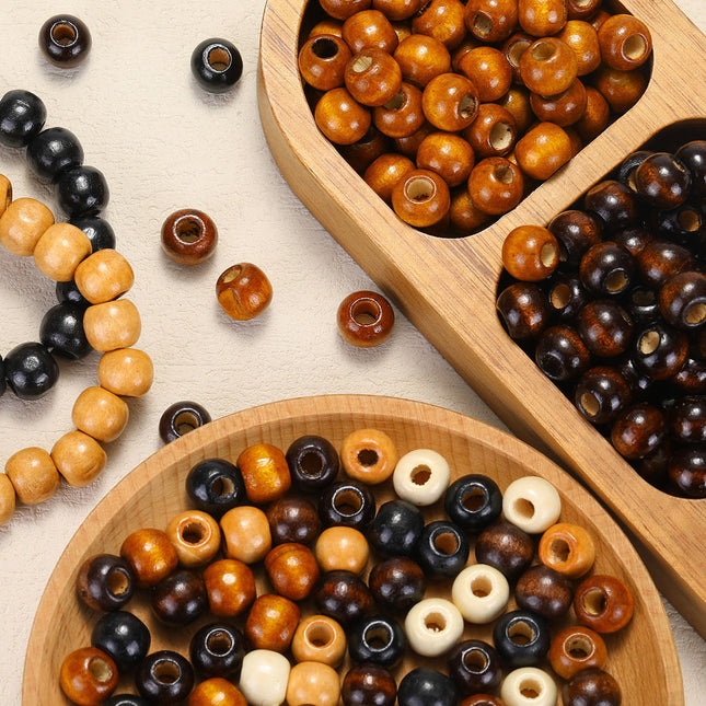 Natural Wooden Beads, Round Abacus Beads, Large Hole Beads, Loose Beads, Handmade DIY Jewelry, Mobile Phone Chain Accessories, Beading Accessories