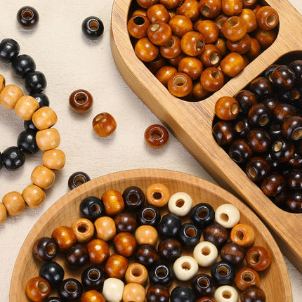 Natural Wooden Beads, Round Abacus Beads, Large Hole Beads, Loose Beads, Handmade DIY Jewelry, Mobile Phone Chain Accessories, Beading Accessories