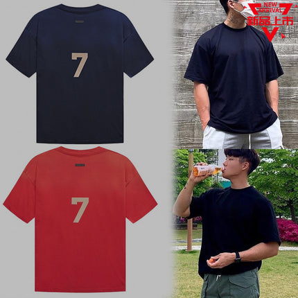 New Style ESS 7 Crewneck Men's Short-sleeved Muscle Fitness Brothers Summer Short-sleeved T-shirt Men's Base Shirt Trendy