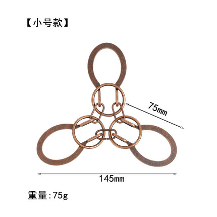 [Small size] zinc alloy unlock Kong Ming lock magic alloy educational toys nine-chain intelligence unlock ring buckle