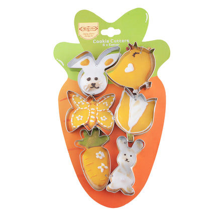 Cross-border special for Easter 6-piece cookie mold stainless steel cookie cutting cookie printing baking tools