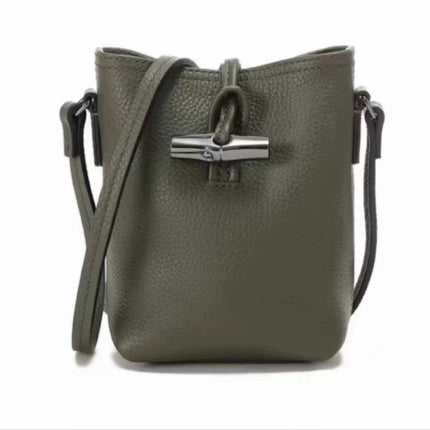 High-Quality Dragon-Embellished Fashionable Bamboo Bucket New Handbag Lightweight Mobile Phone Bag Single-Shoulder Mommy Portable Women's Bag Trendy