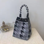 Gray and black houndstooth