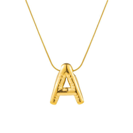 Cross-border fashion sense Europe and the United States 26 English letter pendant smooth bubble letter necklace women wholesale