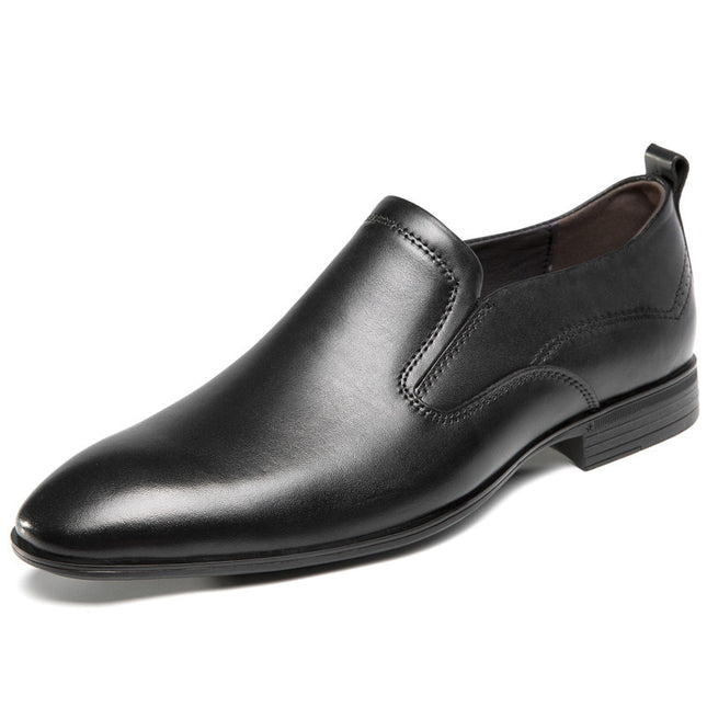 Foot-on Slip-on Leather Shoes Men's Cowhide Face Soft Bottom Breathable Soft Face Men's Casual Round-toe Business Casual Leather Shoes