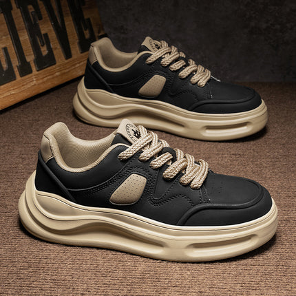 Men's Shoes 2024 New Autumn and Winter Shoes Men's High-End White Sneakers Sports Board Shoes Men's Thick-Soled Cool Trendy Shoes