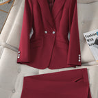 8503 wine red Top Wide Leg Pants / 4 XL