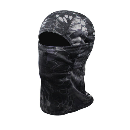 Outdoor Tactical Fisherman Hat Camo Penny Hat Summer Mountaineering Training Sunshade Round Edge Hat Mask Two-piece Set