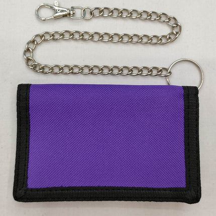 Folding anti-theft chain men's coin purse cross-border black three-fold small wallet zipper key chain card pocket
