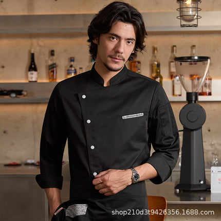 Chuyibang New Chef Uniform Men's Long-Sleeved Autumn Restaurant Kitchen Hotel Baking High-End Workwear