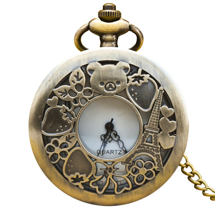 Alice in Wonderland retro pocket watch Alice and rabbit anime pocket watch female cartoon flip Hollow