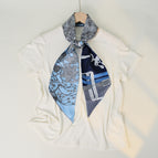 Chain branches and leaves blue / 150cm