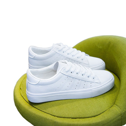 2024 Summer New White Shoes Women's Shoes Summer Low-top Casual Board Shoes Flat Sneakers White Shoes