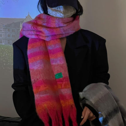 2022 new cool atmosphere ~ brushed colorful scarf autumn and winter warm scarf fashion item warm gift