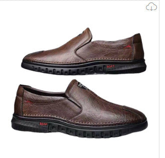 Cross-Border Men's Shoes, Breathable Leather Shoes, Business Fashion, Soft-Soled Casual Men's Shoes, Middle-Aged and Elderly Dad's Shoes, Doudou Men's Shoes