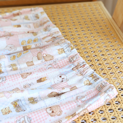 New Bear Brushed Long-Sleeved Trousers Pajamas Set for Women All Seasons Cartoon Loose Breathable Can Be Worn Outside Home Clothes