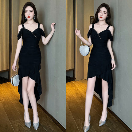 Sexy Fashion Technician Foot Massage Work Clothes Health Massage Belly Covering Slimming Evening Dress Elegant Charm Long Dress