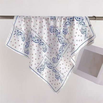 Simulated Silk Printed Silk Scarf for Women, Korean Cashew Leopard Print Headscarf, Four-Season Scarf, Professional Scarf Wholesale