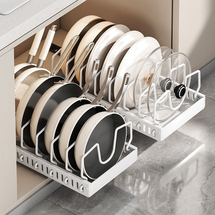 Carefully Selected Kitchen Storage Pot Lid Rack, Adjustable Pot Holder, Pot Rack, Countertop Cabinet, Dish Rack, Pull-Out Storage Rack