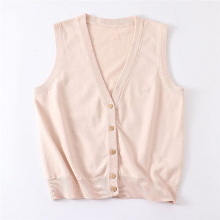 Cyanotic waistcoat [Jizhou Tea Love] JK waistcoat vest v-neck knitted sweater cardigan sleeveless Japanese jk women