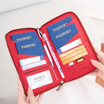 Cross-Border New Rfid Anti-Theft Passport Holder, Stylish and Simple Travel Passport Wallet and Document Organizer