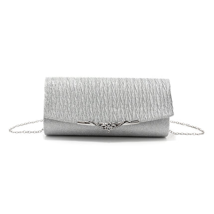 Cross-Border Popular Exquisite Pleated Evening Bag, Fashionable and Versatile Envelope Bag, Elegant Socialite Ball Wedding Dress, Stylish