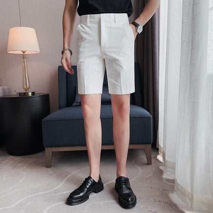Summer Men's Shorts Business Casual New Trendy Versatile Outdoor Five-Point Shorts British Style Office Stylish Mid-Length Shorts