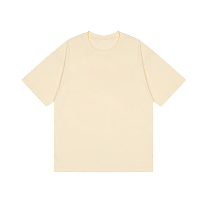 2026 Summer 220g Pullover Round Neck Pure Cotton Short-Sleeved T-Shirt for Men and Women, Loose Casual Thick Versatile Top