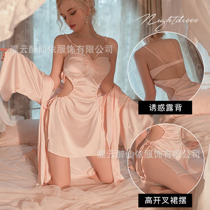 Meili Kou New Spring and Autumn Women's Nightgown Sexy Enchanting Sexy Pajamas French Slip Skirt Home Nightgown 1919