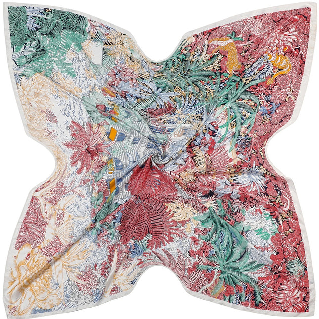 130cm French new style secret garden plant jungle lady versatile twill shawl large square scarf scarf silk scarf