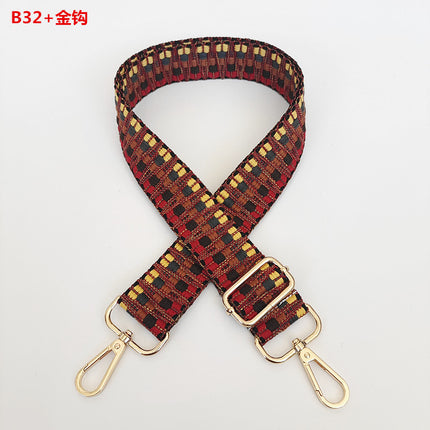 New Shoulder Strap Accessories Woven Strap for Women's Bags Wide Shoulder Strap Single Shoulder Crossbody Extended Strap Adjustable Bag Strap Embroidery Color Contrast
