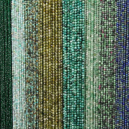 Natural Stone Crystal Mini Size Beads Cut Face Facet Round Beads Bracelet Necklace DIY Original Beaded Accessories Beads