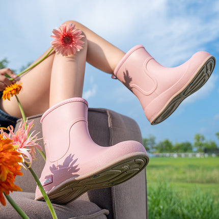 New dopamine women's short tube fashion rain boots non-slip wear-resistant waterproof rain boots camping water play shoes rubber shoes shoes