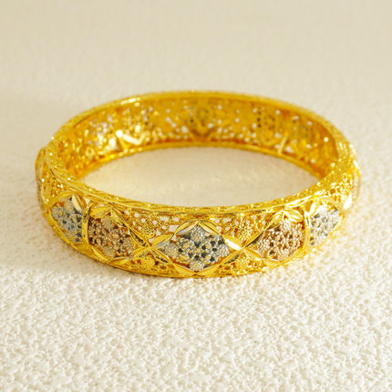 Gold Silver Rose Color Middle East Ethiopian Bangles Dubai Women Fashion Jewelry Bridal Wedding Gift