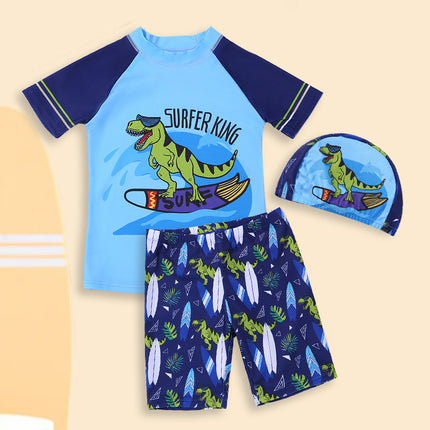 Children's Swimsuit One-piece Boy's Dinosaur Korean Style Baby Baby Hot Spring Quick-drying New Large Cute Sunscreen Swimsuit