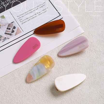 Korean Style Simple Acetate Water Drop Bangs Clip Cute Girly Heart Forehead Duckbill Clip Side Small Clip Hairpin Hairpin