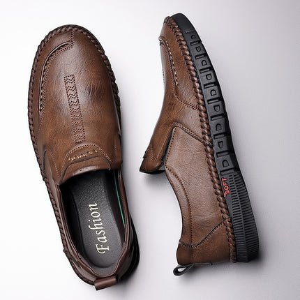 2022 New Men's Leather Shoes Breathable Sliding Wear-resistant Driving Shoes Fashionable All-match Shoes for Men