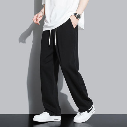2024 Men's Spring New Thin Casual Pants Mid-waist Slimming All-match Sports Pants Straight Long Pants